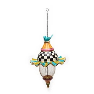 MACKENZIE-CHILDS Feathered Nests Bird Feeder Hand-Painted Garden Decor NEW - Picture 1 of 2