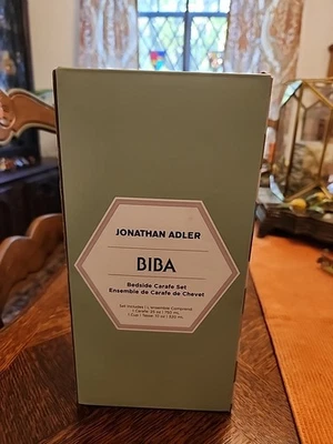 NEW NIB Jonathan Adler Blue BIBA Bedside Carafe Set - Image 1 of 4