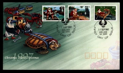 DR WHO 1997 ISLA DE NAVIDAD AUSTRALIA FDC JUGUETE CACHÉ SANTA COMBO R16312 Foto 1 de 2
