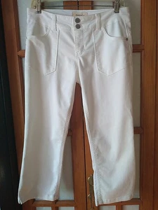 Rewind Damen Junior Cropped Weiß Hose Gr. 7/28 Neu - Bild 1 von 10