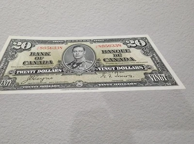 1937 BANK OF CANADA KGVI $20 **Coyne & Towers** "J/E" ~RARE~ (( GEM UNC )) - Image 1 of 4