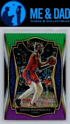 2020-21 Panini Select #107 Sekou Doumbouya Green and Purple Shimmer - Image 1 of 2