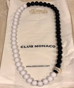 Club Monaco schwarz und weiß große Perlen Gerard Halskette Bijoux neu mit Etikett - Bild 1 von 13