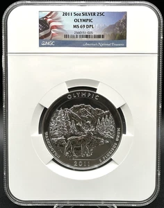 2011 OLYMPIC ATB 5 oz. Silver Coin NGC MS69 DPL - Picture 1 of 2