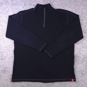 Agave Shirt Herren XL Langarm Mock Neck Quarter Zip Strick Coal Black Jake Logo - Bild 1 von 13