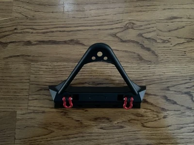 Stinger Front Bumper TRX-4 Axial SCX10 II Black Pre Owned Missing Hardware 1/10 - Image 1 of 4