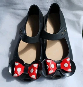 iFans Minnie Mouse PEEPTOE schwarze Schuhe mit roten gepunkteten Schleifen US 10 Mädchen - Bild 1 von 7