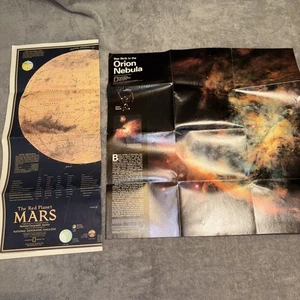 Lote de 2 mapas de nebulosas de Orión de National Geographic 27x20 carta estelar y el planeta rojo - Imagen 1 de 8