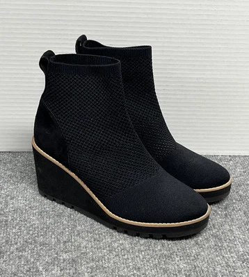 Botines para mujer Eileen Fisher 8,5 London negro tejido elástico Foto 1 de 4