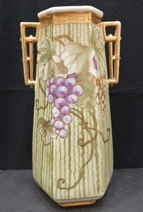 Vintage Nippon Porzellan lila Trauben 7,5" große Vase - handbemalt - Bild 1 von 7