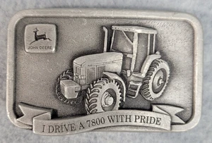 Hebilla de cinturón de tractor John’s Deere - Conduzco un 7800 con orgullo - De colección 1993 NUEVO - Imagen 1 de 4