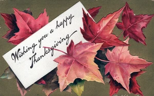 THANKSGIVING - Viele Blätter Clapsaddle signierte Postkarte - 1910 - Bild 1 von 2