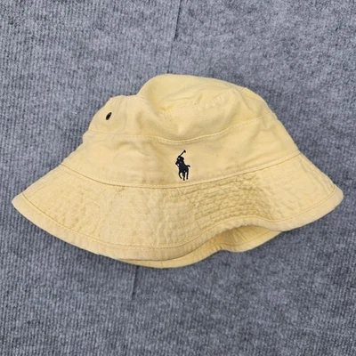Polo Ralph Lauren Bucket Hat Mens Medium Butter Yellow Embroidered Pony Twill - Image 1 of 4
