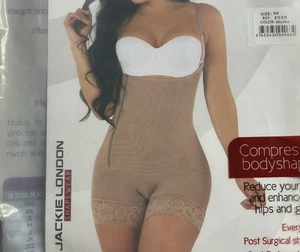 JACKIE LONDON 1515- Boyshort Panty with Covered Back Size Med Body Shaper Mocha - Picture 1 of 23