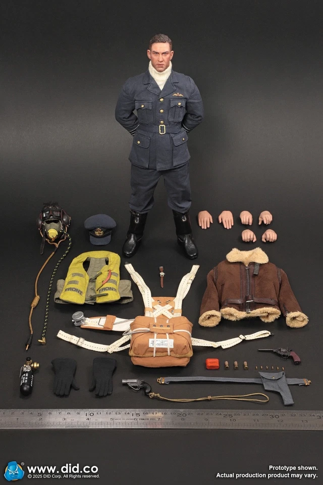 DID K80187 1/6 WWII British Pilot Squadron Leader Tom Action Figure Model Toy - Image 1 of 4