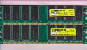 2GB 2x1GB PC-3200 NANYA GoRAM GR1GU16D648-32-NP12 ACZ DDR-400 RAM KIT DDR1 DIMM - Picture 1 of 3