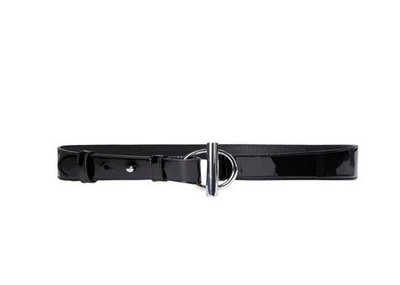Lauren Ralph Lauren Women's Patent Leather Toggle Ring Belt  Black L/37" - Image 1 of 3