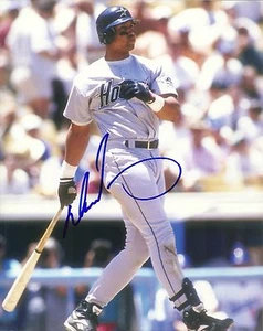 FOTO 8x10 firmada autografiada por Derrick May Houston Astros con certificado de autenticidad - Imagen 1 de 1