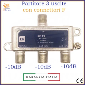 Partitore antenna TV sdoppiatore 3 uscite splitter ripartitore divisore segnale - Foto 1 di 2
