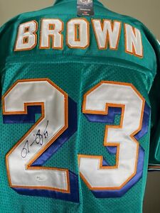 New Reebok NFL Miami Dolphins jersey 23 Ronnie BROWN signed autograph
