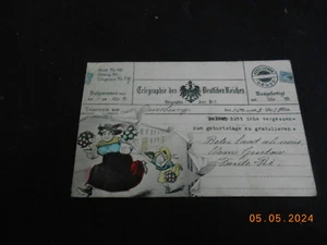 Motiv Postkarte Telegraphie Telegramm Humor 1913 - Picture 1 of 2