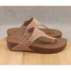 Fitflop Wedge Sandals 10 Womens Pink Thong Flip Flops Shoes