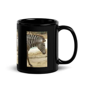 Black Glossy Mug-Zebra-Photo-Design - Picture 1 of 7