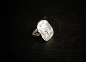 Anello Bird III, fatto a mano, misura R1/2, argento puro massiccio 999, di Clovis - Foto 1 di 15