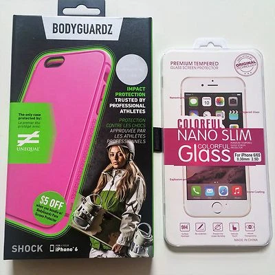Funda Bodyguardz Shock Tecnología Desigual iPhone 6 Rosa + Protector Pantalla Nueva Foto 1 de 4