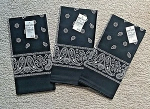 Lot of 3 Pack Paisley Bandana Head Neck Wrap 100% Cotton Biker Scarves New - Picture 1 of 2