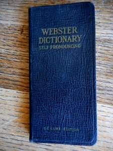 Vintage Webster Vest Pocket Dictionary De Luxe Edition signed 1948 Vermillion SD - Picture 1 of 10