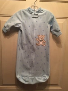 Little Me. Infants Fleece Sleeping Bag 0-9 Months. Blue With A Bear - Picture 1 of 4