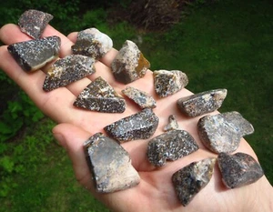 16 ORANGE CHEETAH AGATE CHALCEDONY BEAUTIFUL RARE CUT & TUMBLED CRYSTAL LOT *2 - Picture 1 of 9