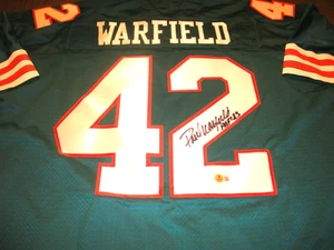 PAUL WARFIELD MIAMI DOLPHINS BECKETT/COA SIGNED OFFICIAL LICENSED PROLINE JERSEY - Picture 1 of 1