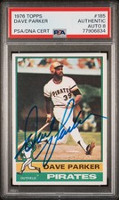 DAVE PARKER On Card Auto Autographed 1976 TOPPS POP 2 #185 PSA/DNA 8
