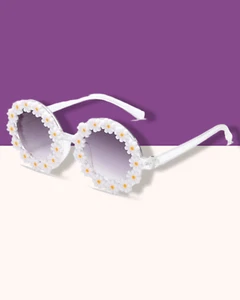 Girls Round Flower Sunglasses Cute UV 400 Protection for Outdoor Beach - Picture 1 of 3