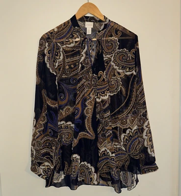 Camisa Chicos Negra Tostada Azul Cachemira Manga Larga Transparente Cuello Atado Volantes 2 L 12 Foto 1 de 4