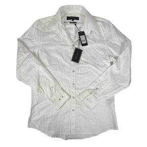 Camisa de vestir Politix Devonte negra corbata blanca manga larga abotonada XL nueva con etiquetas - Imagen 1 de 7