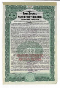 NEW YORK 1928 1556 Broadway Corp Bond Stock Times Square 46th Street Building - Picture 1 of 3