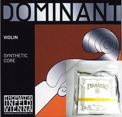 ^_^ *** Dominant Violin String set W/ Gold Label E Ball End- 4/4 Full Size*** - Image 1 of 4