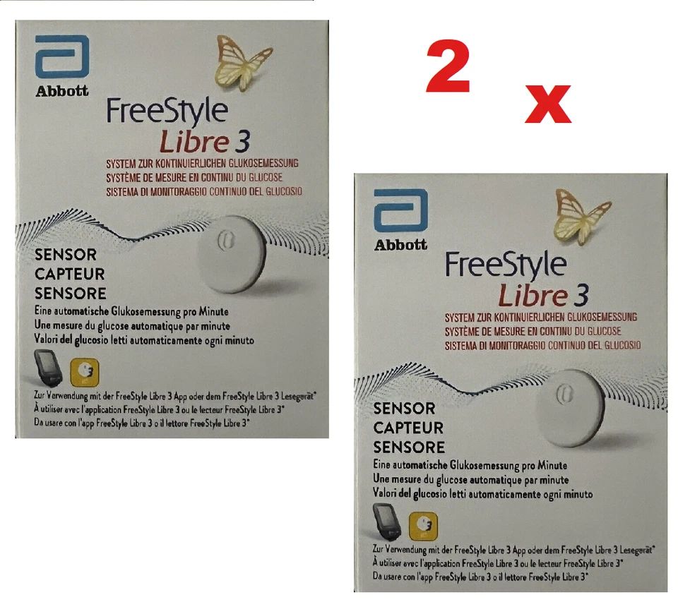 2 x Abbott FreeStyle Libre 3 Sensor Blutzucker Diabetes Gesundheit - Bild 1 von 1