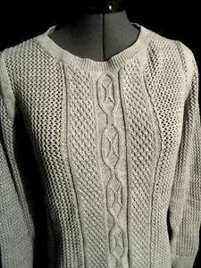 RUBBISH Scoop neck Crochet knit sweater XS Pale Gray Cable knit High quality - Picture 1 of 6