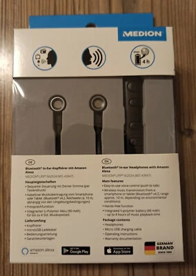 Medion Life Alexa Bluetooth In Ear Kopfhörer S62024 NEU & OVP - Bild 1 von 4