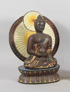 China Chinese Bronze Cloisonne Enamel & Niello Statue of the Buddha 19-20th c. - Picture 1 of 24