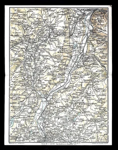 1913.Orignal.Xilo TOPOGRAFICAL MAP:DA TRENTO A BOLZANO E DINTORNI .VALLARDI.ETNA - Bild 1 von 1