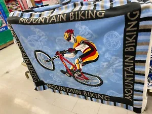 Mountain bike dirt bike biking fleece fabric panel 60"x49", sold by panel - Picture 1 of 9