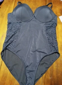 NWT Black One Piece Swimsuit By Meet Curve XL Pretty - Picture 1 of 3