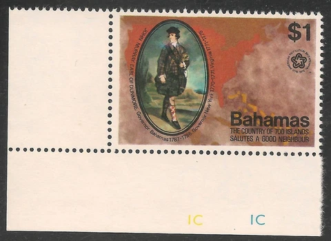 Bahamas #393 (A55) VF MNH - 1976 $1 American Bicentennial / John Murray Cover
