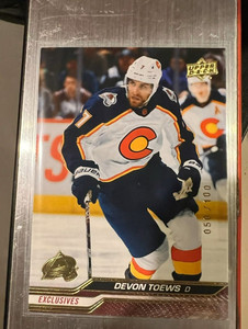 2023-24 Upper Deck Series 1 Exclusives #46 Devon Toews /100