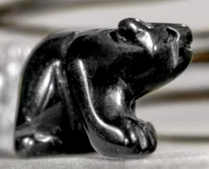 Obsidian Black Bear Totem Spirit Animal Fetish Stone Figurine c8822 - Picture 1 of 3